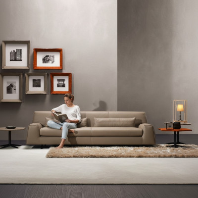Canapé 3 places Gris Salon Prianera Tapisserie Mobilier Italien Textile