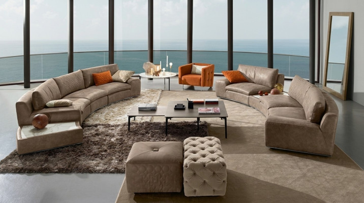 Villa canapé rond Design Paysage vivant Canapé rond Canapés Meubles Canapé d'angle