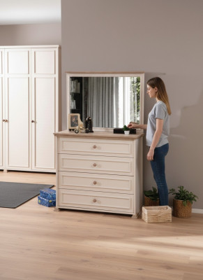 Commode avec miroir Luxueuse commode Console Commodes de chambre Chambre d'enfants