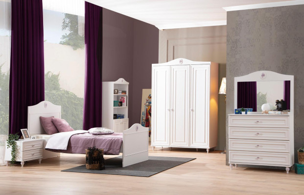 Lit de jeunesse Lit d'enfants Design pour enfants Moderne Lit blanc Chambre d'enfants nouveau