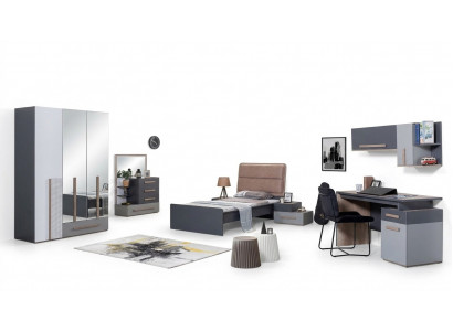 Ensemble chambre d'enfant lit table de chevet chambre de jeunes design moderne 6 pièces.