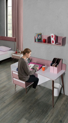 Bureau en bois rose Table Bureaux Étagère Mobilier Chambre de jeunes Design