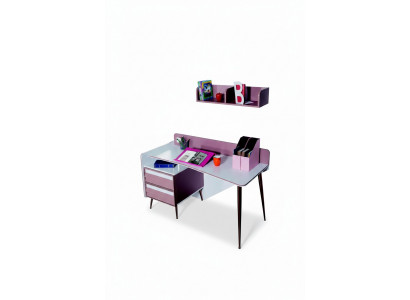 Bureau en bois rose Table Bureaux Étagère Mobilier Chambre de jeunes Design