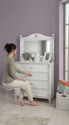 Chambre d'enfants Commode moderne avec miroir avec tiroirs Mobilier de designer Room