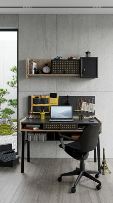 Étagère murale de bureau Table Mobilier de style italien Meubles Bois neuf