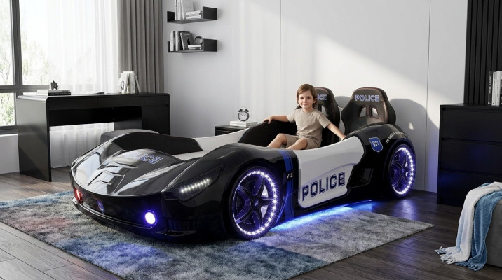 Lit de voiture de course avec matelas Lit d'enfant de voiture Lit de voiture Chambre d'enfants Mobilier