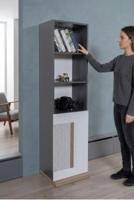 Armoire en bois Bibliothèque Jeunesse Gris Armoires Étagère Mobilier neuf