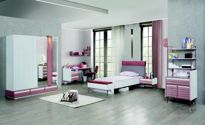 Étagère Polyvalent pour Livres, Armoire pour Chambre de Jeune, Meuble en Bois avec Étagères