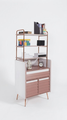 Étagère Polyvalent pour Livres, Armoire pour Chambre de Jeune, Meuble en Bois avec Étagères