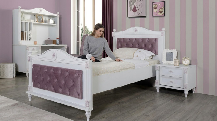 Lit Cadre de lit Chambre de jeunes Enfants Moderne Bois Lits neufs