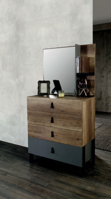 Commode avec miroir Bois Design Moderne de Luxe Chambre de Jeunes Commodes