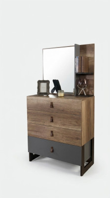 Commode avec miroir Bois Design Moderne de Luxe Chambre de Jeunes Commodes