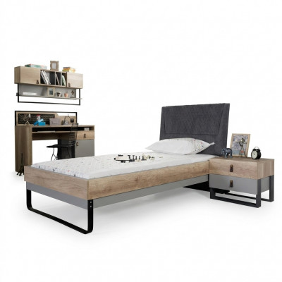 Chambre de jeunesse design lit chambre à coucher table de chevet bureau 3 pièces.