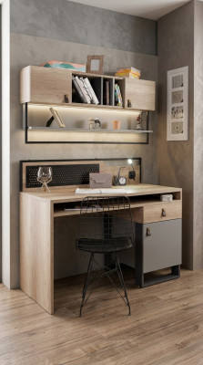 Bureau Table Marron Chambre À Coucher Chambre Jeunesse Bois Mobilier 131x63x109cm