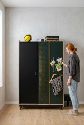 Conception de l'armoire de chambre à coucher pour la jeunesse Armoires de vêtements Mobilier bleu neuf