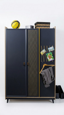 Conception de l'armoire de chambre à coucher pour la jeunesse Armoires de vêtements Mobilier bleu neuf