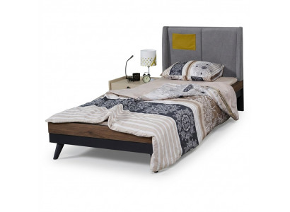 Lit en bois Lits Cadre de lit Chambre de jeunes Enfants Lit noir simple