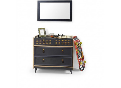Salle des jeunes commode avec miroir Console de luxe Commodes Meubles Bleus