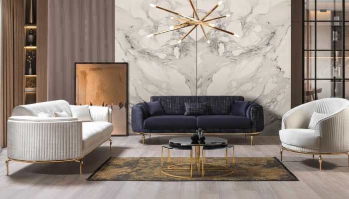 Luxury Suite Set Canapé ensemble 3+3+1 place Canapé en bois Fauteuil Canapé