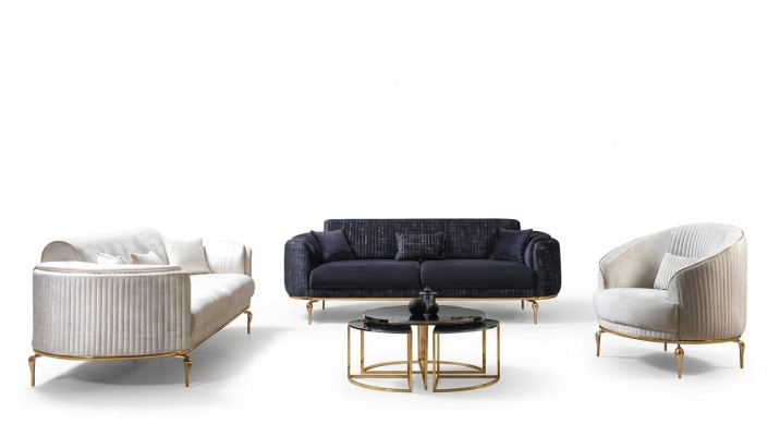 Luxury Suite Set Canapé ensemble 3+3+1 place Canapé en bois Fauteuil Canapé