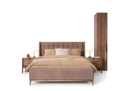 Conception de lit Lit double Lits de luxe Rembourrage Mobilier de chambre nouveau matériau Bois