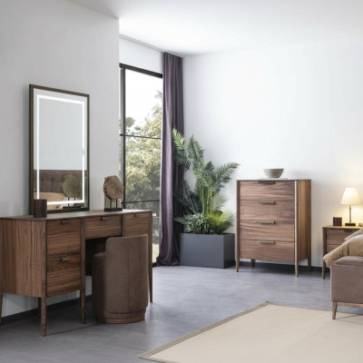 Coiffeuse Ensemble Console Miroir Matériel Bois Mobilier de chambre Design Tabouret