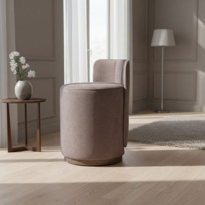 Chaise de luxe pouf pouf de tabouret de coiffeuse ronde à piétement design