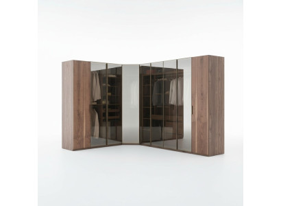 Armoire Walk-in Cabinet en verre Portes transparentes Armoire d'angle Nouveau