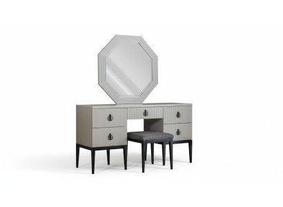 Coiffeuse avec miroir Gris Design de chambre Tabouret de console neuf