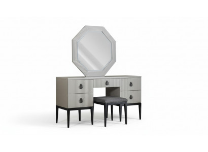 Coiffeuse avec miroir Gris Design de chambre Tabouret de console neuf