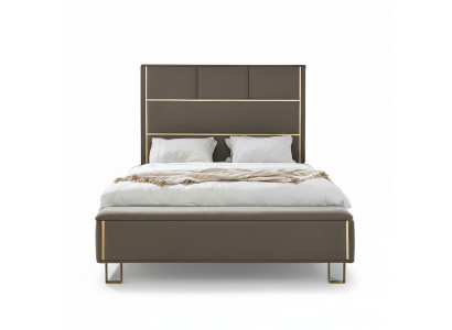 Taupe revêtement de lit Lit double Bois Mobilier de chambre à coucher Hôtel Tapisserie 180x200