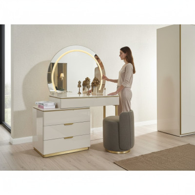 Coiffeuse Ensemble Console Miroir Mobilier de chambre Design Ensemble de tabouret neuf