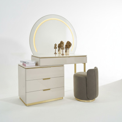 Coiffeuse Ensemble Console Miroir Mobilier de chambre Design Ensemble de tabouret neuf