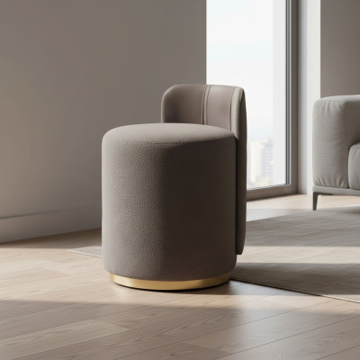 Fauteuil de design, Pouf de luxe, Coiffeuse, Tabouret rond, Siège rembourré, Tabouret