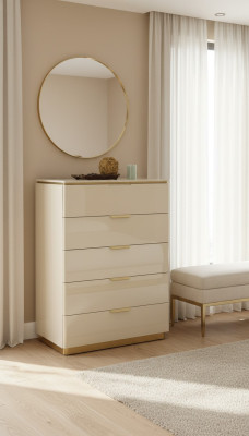 Commode Beige Bois Luxe Armoire Haute Consoles Armoires Meuble Buffet Armoire
