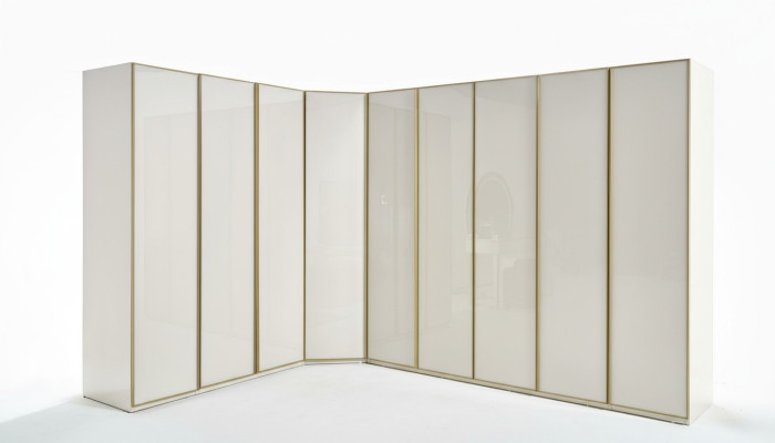 Armoire brillante Armoires de chambre Armoire d'angle Mobilier de luxe Or Beige
