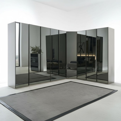 Armoire d'angle pour miroir de salle de bains Armoire de luxe en verre pour rangement de chambre