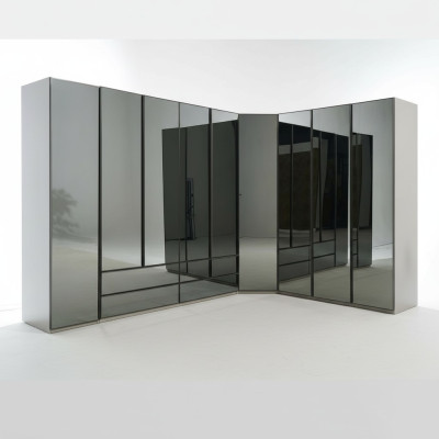 Armoire d'angle pour miroir de salle de bains Armoire de luxe en verre pour rangement de chambre