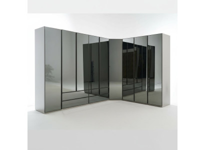 Armoire d'angle pour miroir de salle de bains Armoire de luxe en verre pour rangement de chambre