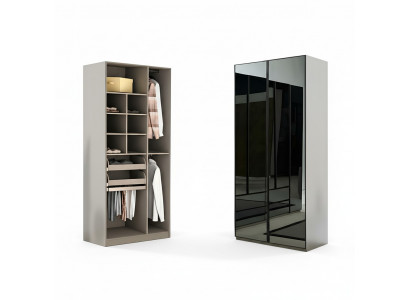 Garde-robe Armoire Garde-robe Polyvalente Gris Matériau Bois Armoires