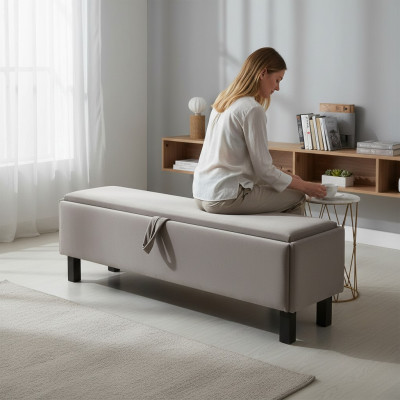 Repose-pieds Tabouret Coffre avec compartiment Banc de chambre Banc rembourré Siège Mobilier Nouveau