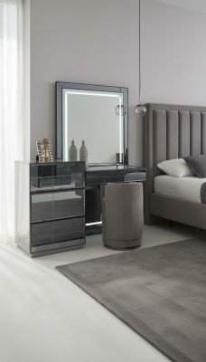 Coiffeuse set console mobilier de chambre tabouret de design de meuble de luxe en bois 2 pièces