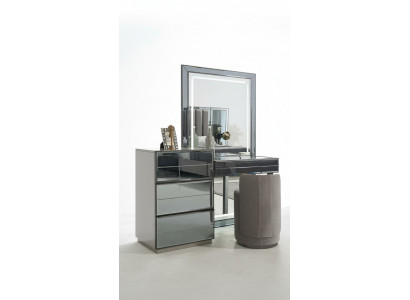 Coiffeuse set console mobilier de chambre tabouret de design de meuble de luxe en bois 2 pièces