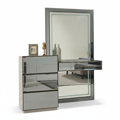 Coiffeuse Commode avec miroir Console Commodes en bois Chambre moderne