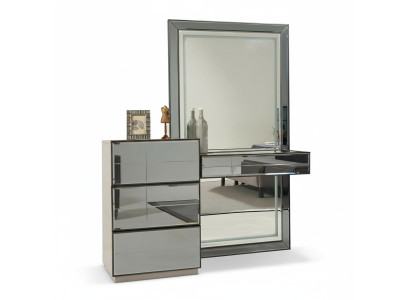 Coiffeuse Commode avec miroir Console Commodes en bois Chambre moderne