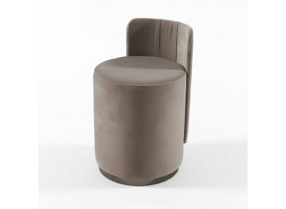 Fauteuil design, tabouret de luxe, coiffeuse, tabouret rond, chaise rembourrée marron.