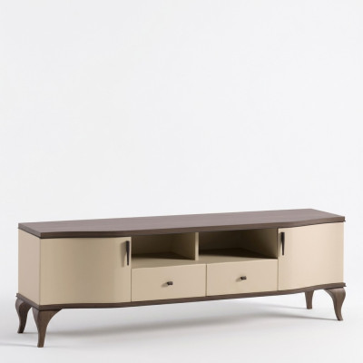 estetichnyj-derevjannyj-shkaf-pod-televizor-komod-tv-tumba-v-bezhevyx-tonax  Armoire en bois esthétique pour la télévision - commode TV - buffet dans des tons beiges