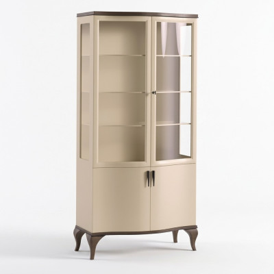 Vitrine de luxe à deux portes Armoire vitrée Cabinet en bois Armoires Mobilier neuf