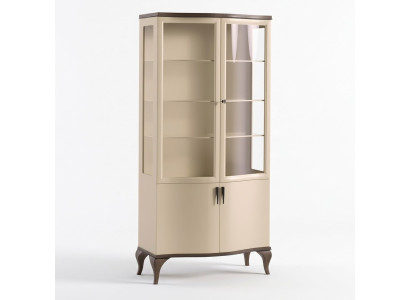 Vitrine de luxe à deux portes Armoire vitrée Cabinet en bois Armoires Mobilier neuf