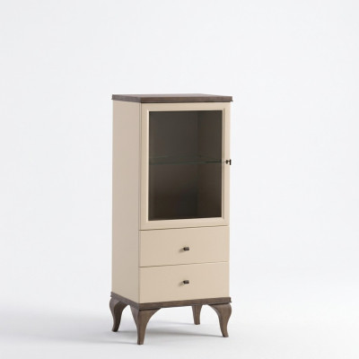 Armoire en verre Armoires de salon Buffet beige Vitrine en bois Meubles du salon